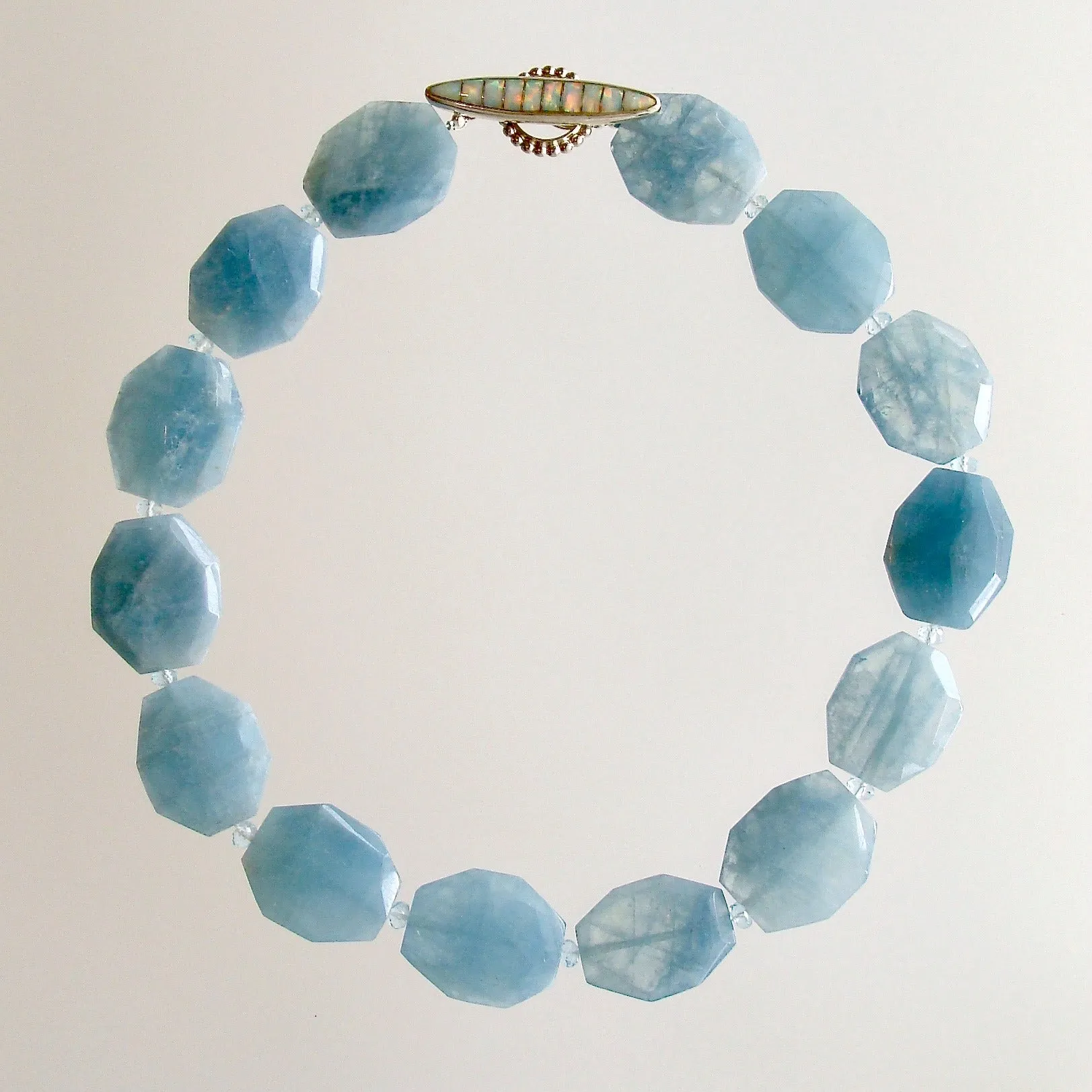 Faceted Aquamarine Nuggets Choker Necklace - Bree Necklace