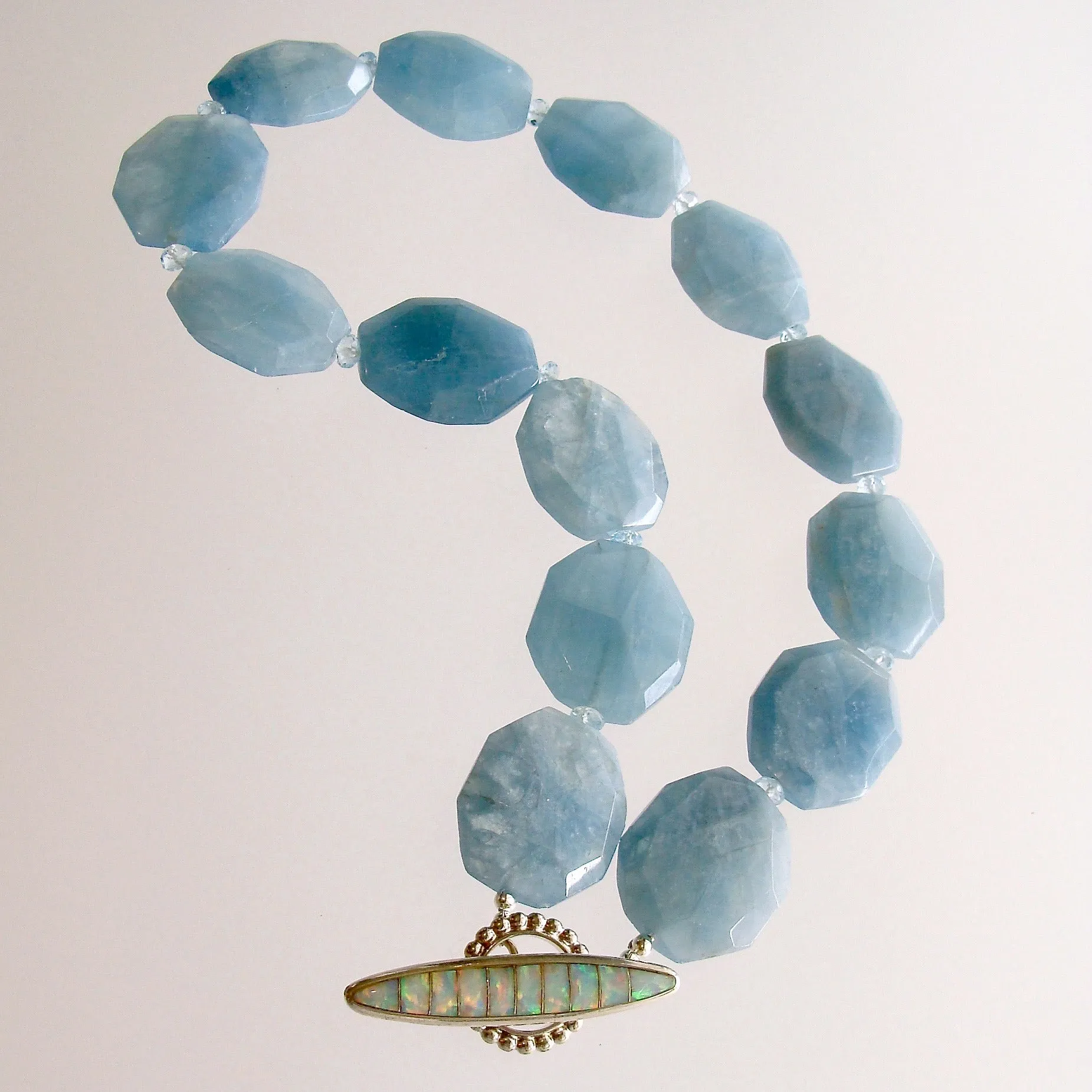 Faceted Aquamarine Nuggets Choker Necklace - Bree Necklace