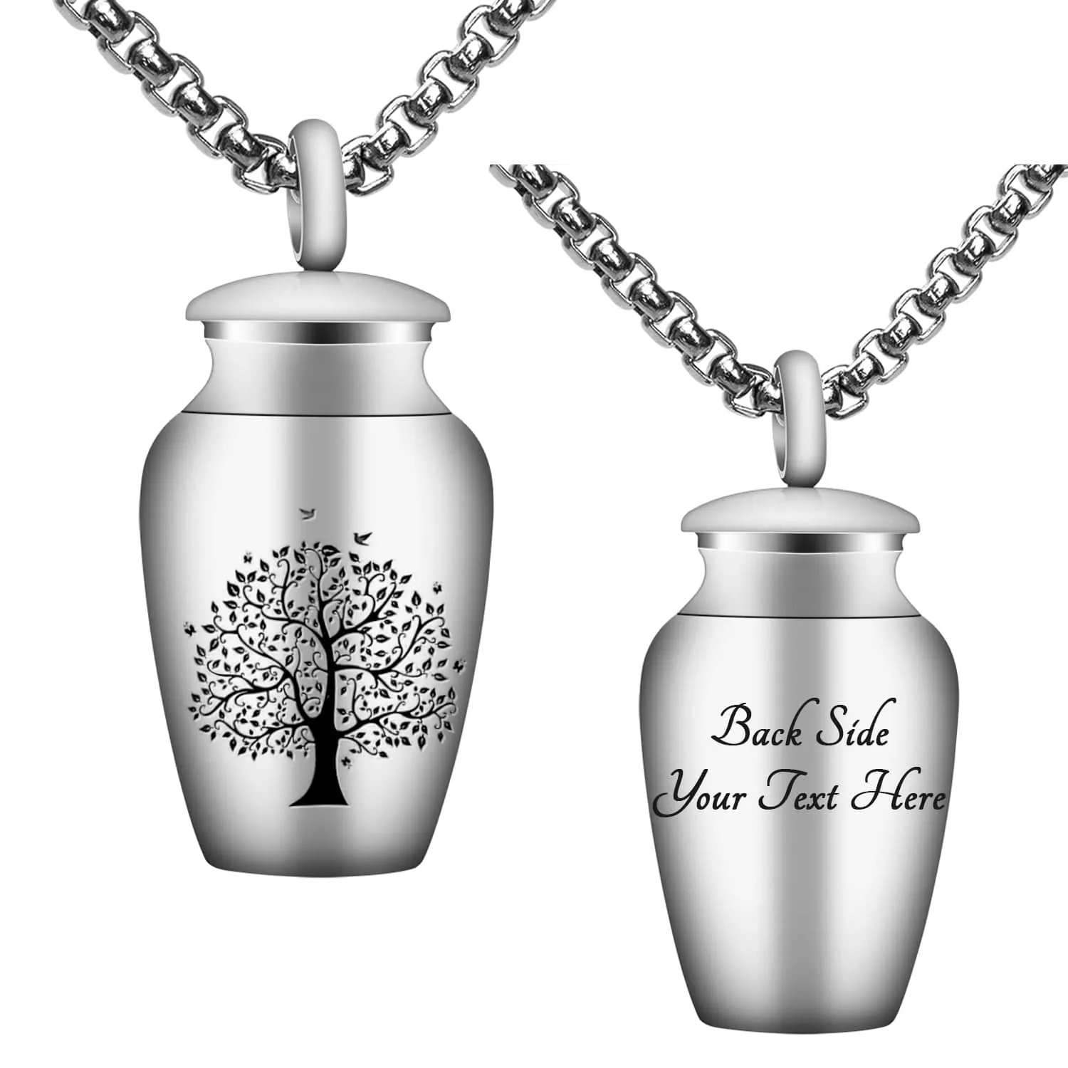 Fanery sue Personalized Cremation Urn Necklace for Human/Pet Ashes Customizable Engraved Keepsake Memorial Jewelry
