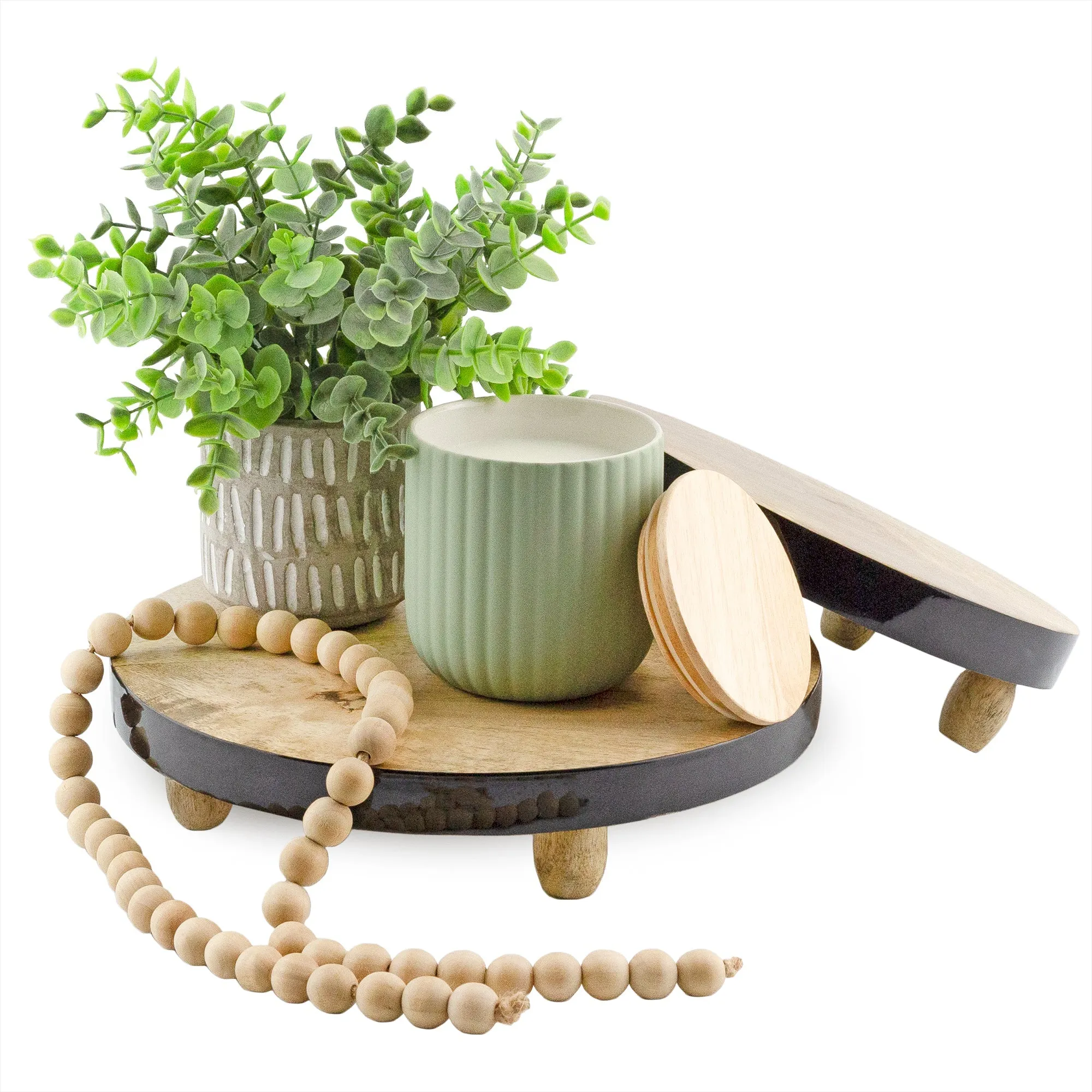 Farmhouse Round Wooden Risers (Set of 2)