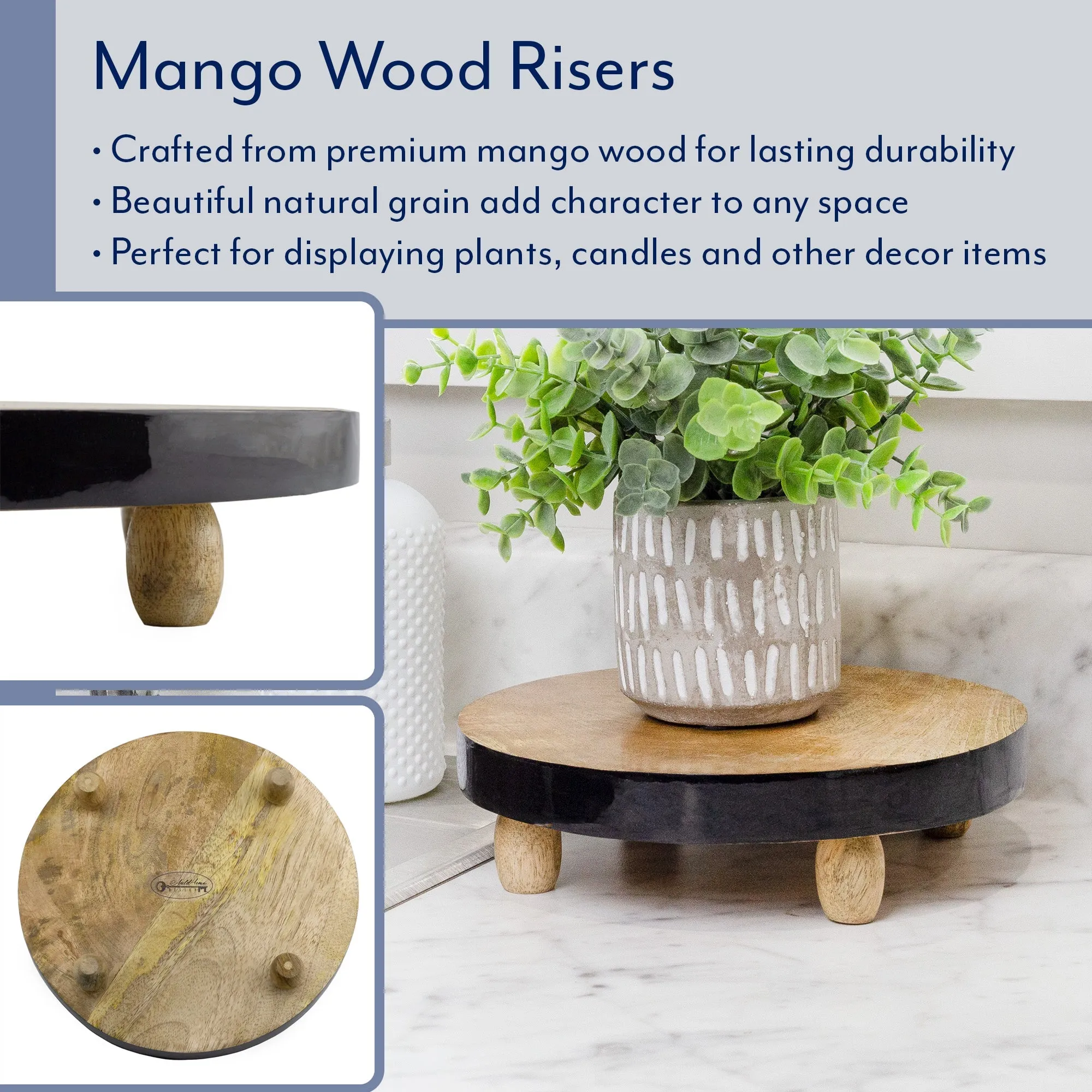 Farmhouse Round Wooden Risers (Set of 2)