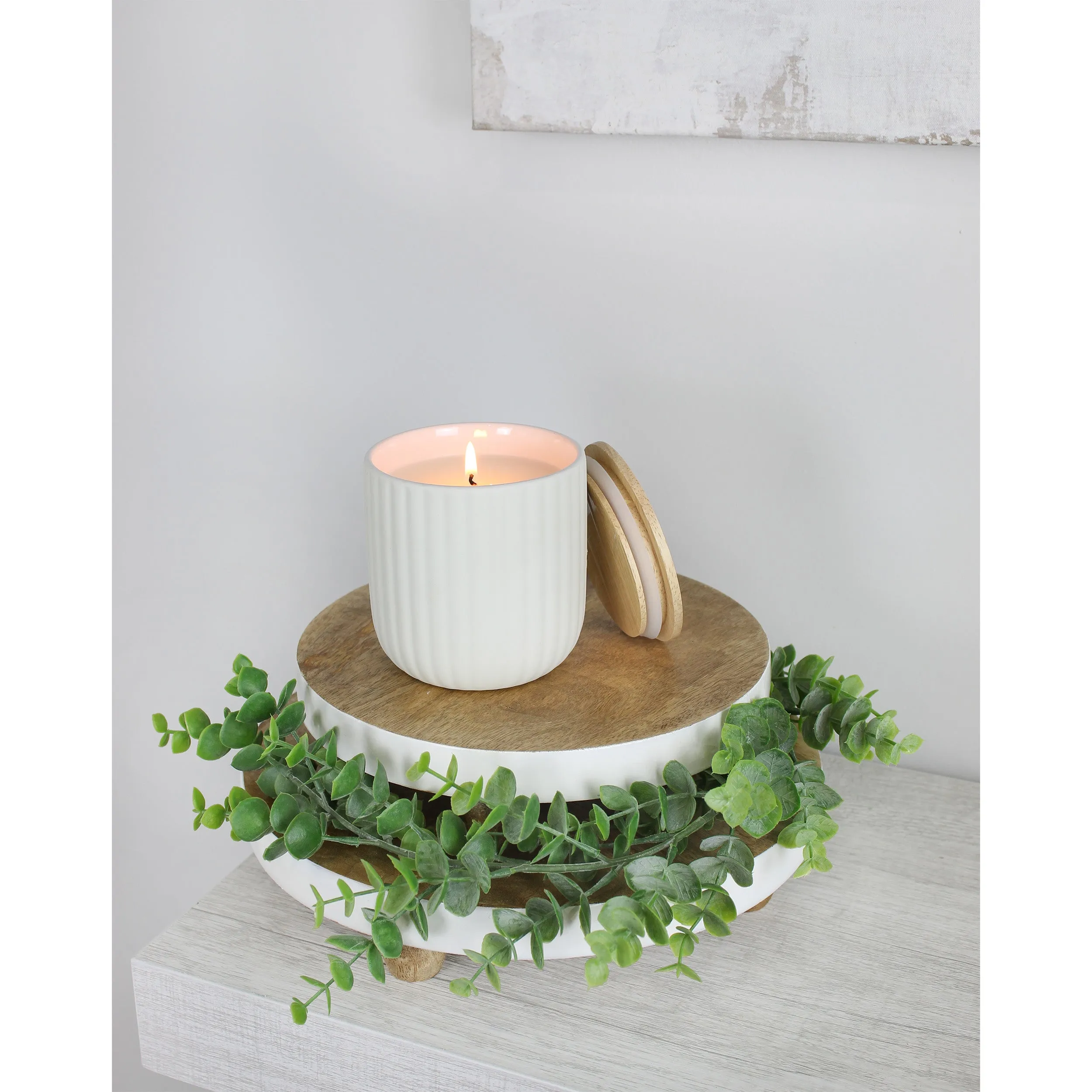 Farmhouse Round Wooden Risers (Set of 2)
