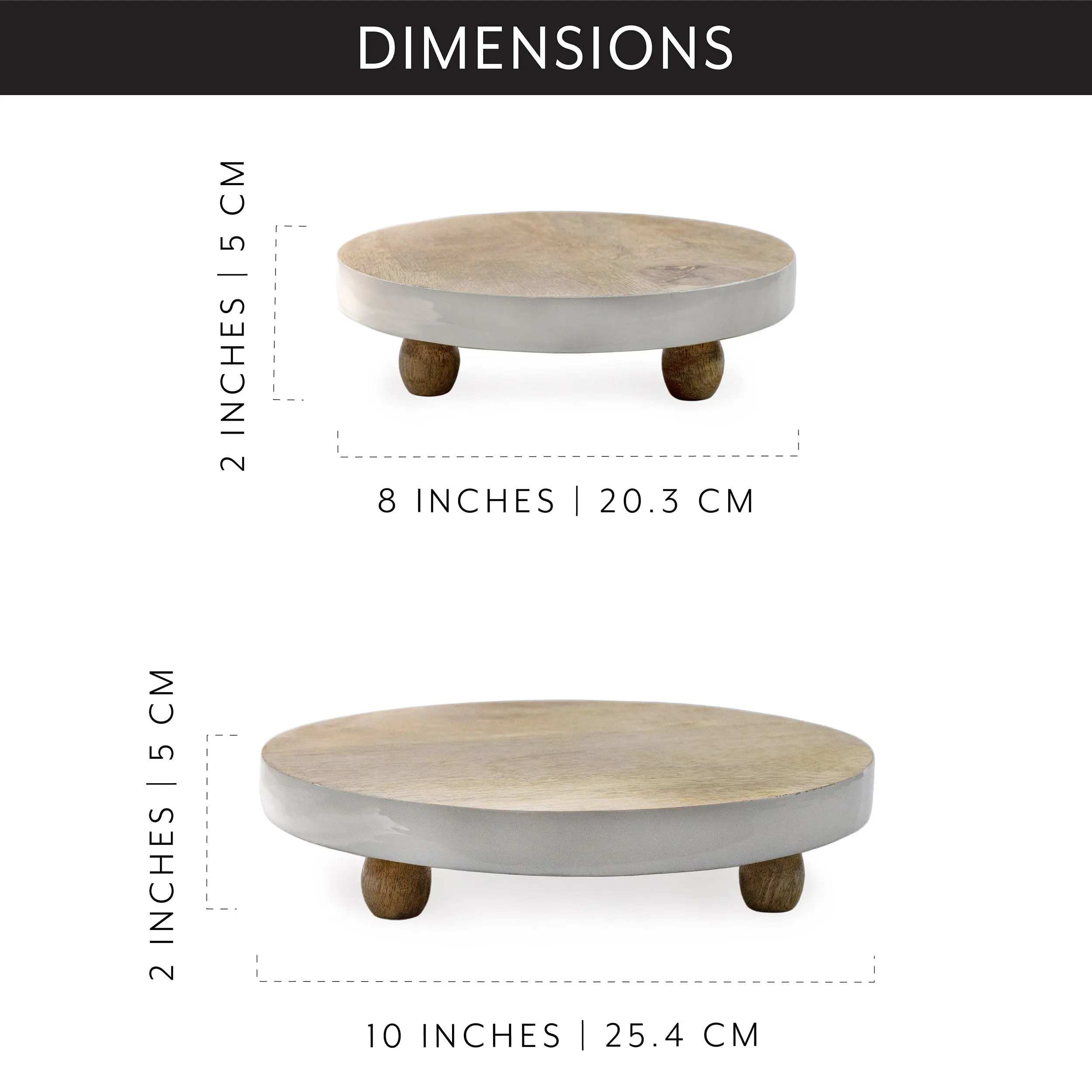Farmhouse Round Wooden Risers (Set of 2)
