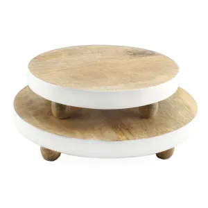 Farmhouse Round Wooden Risers (Set of 2)