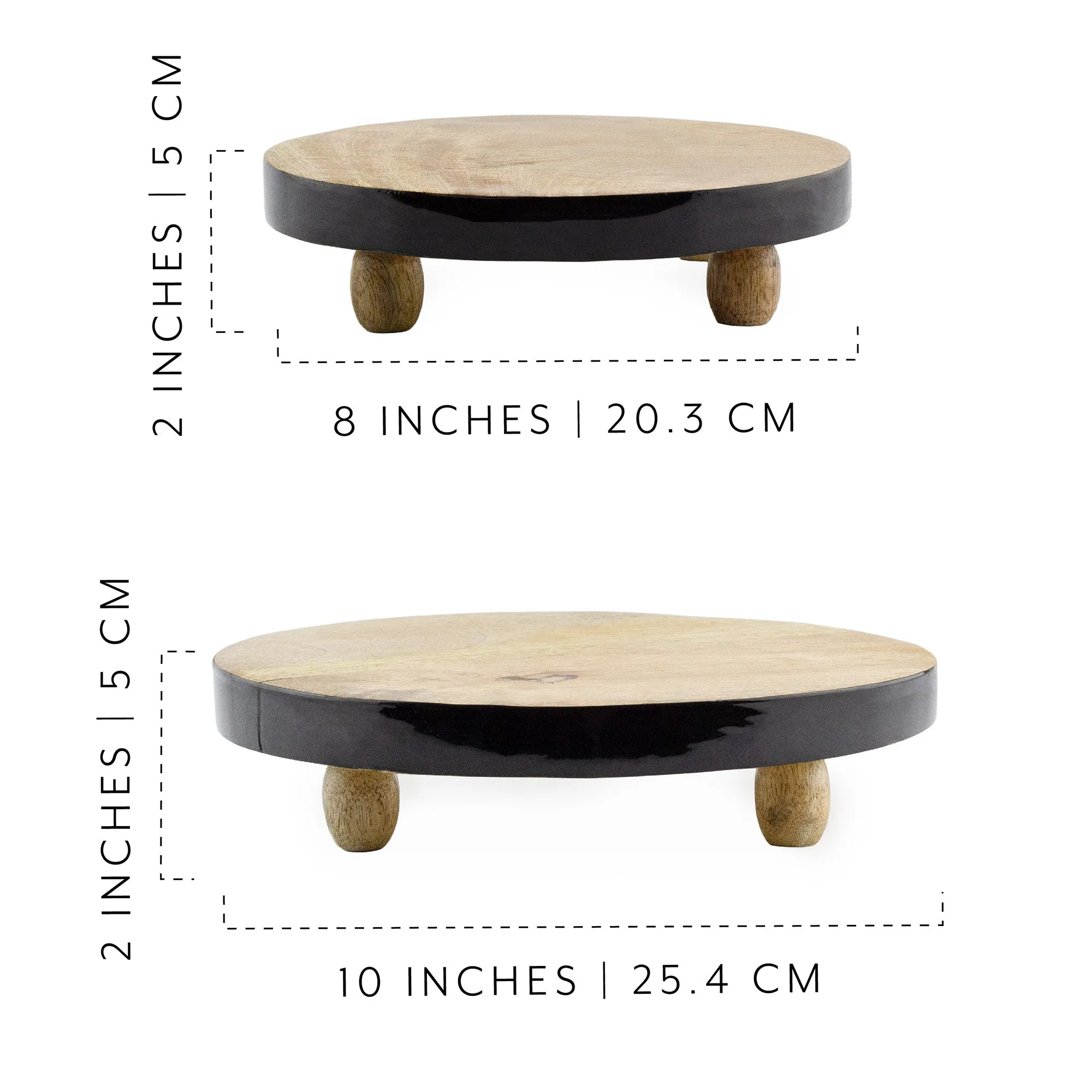Farmhouse Round Wooden Risers (Set of 2)