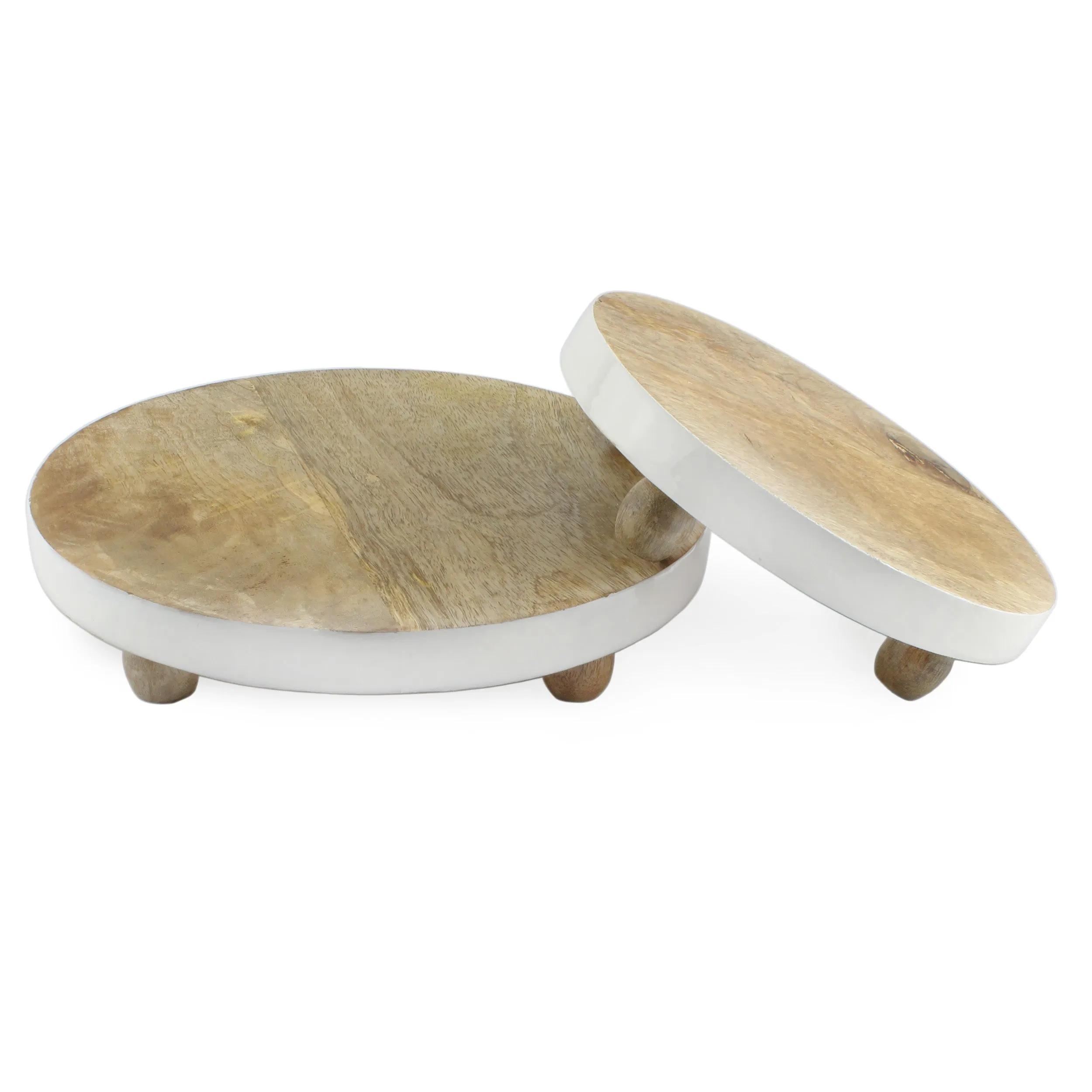 Farmhouse Round Wooden Risers (Set of 2)
