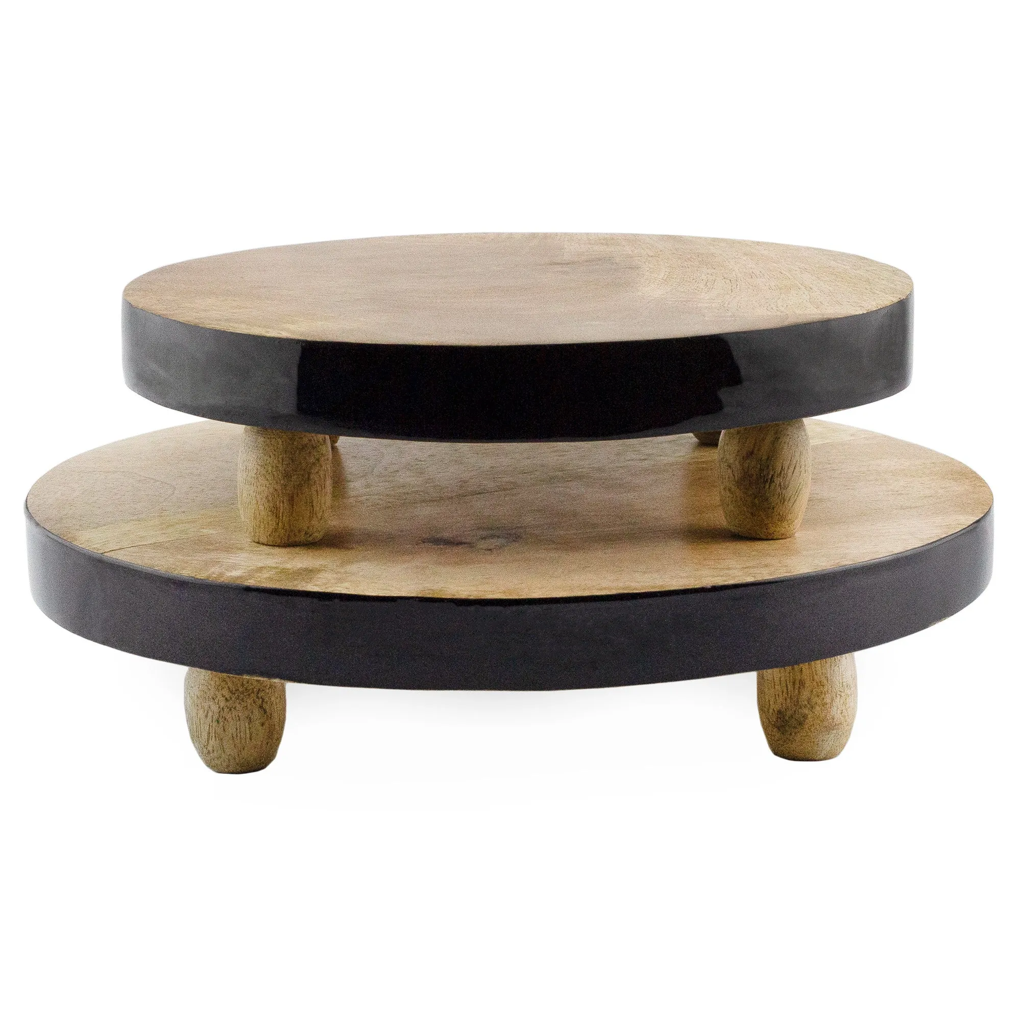 Farmhouse Round Wooden Risers (Set of 2)