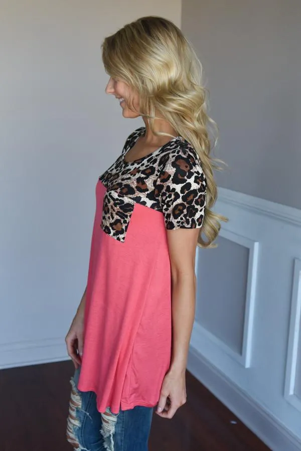 Find Your Peace Top ~ Coral