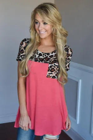 Find Your Peace Top ~ Coral