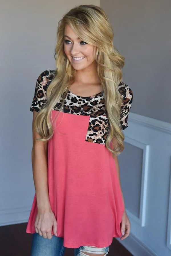 Find Your Peace Top ~ Coral