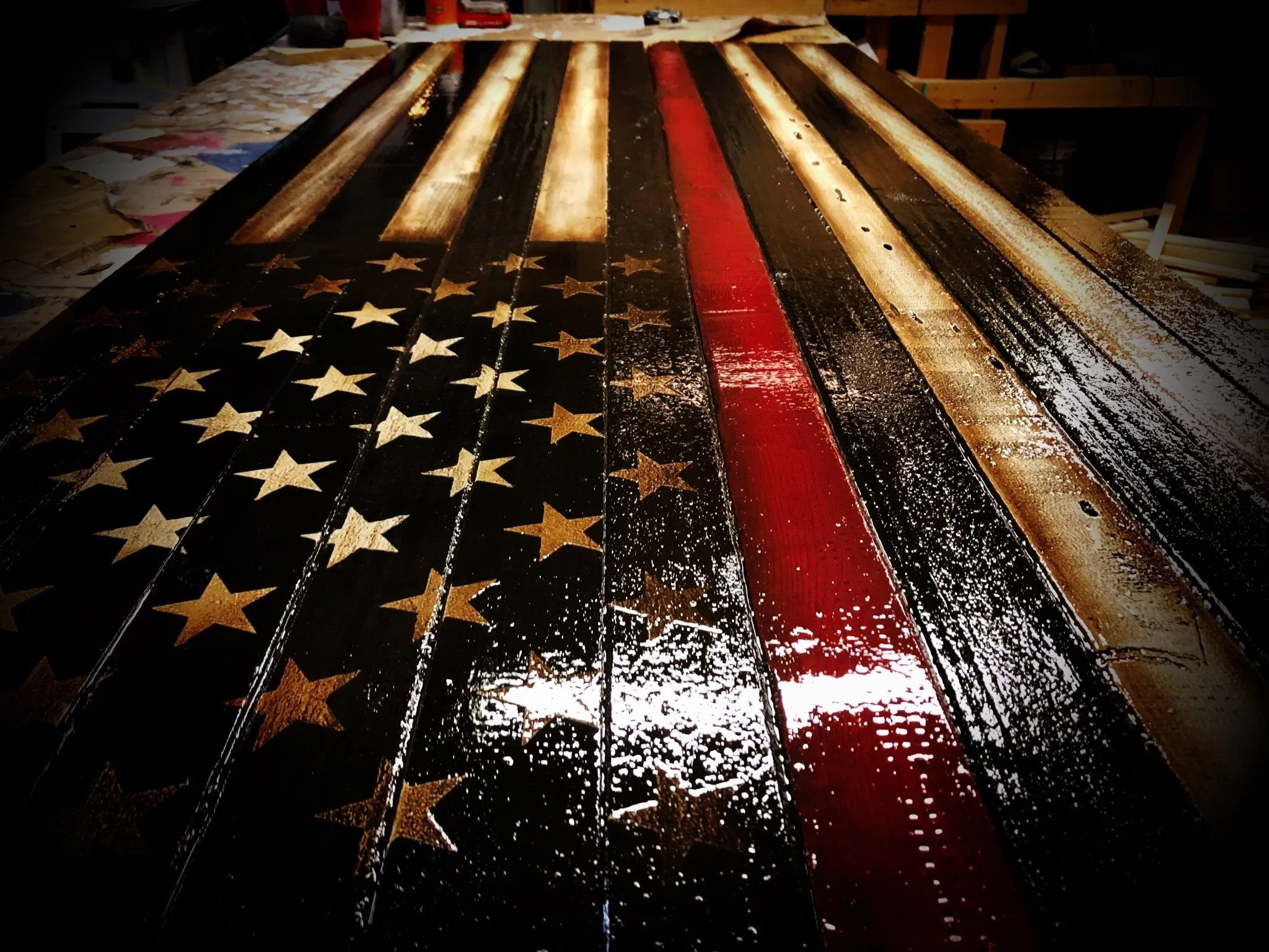 Firefighters Flag - Red Line Flag