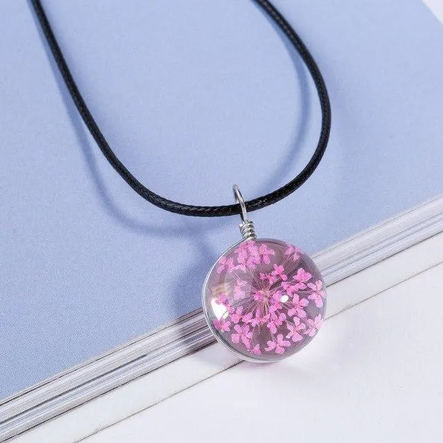 Flower Necklace | Leather Necklace