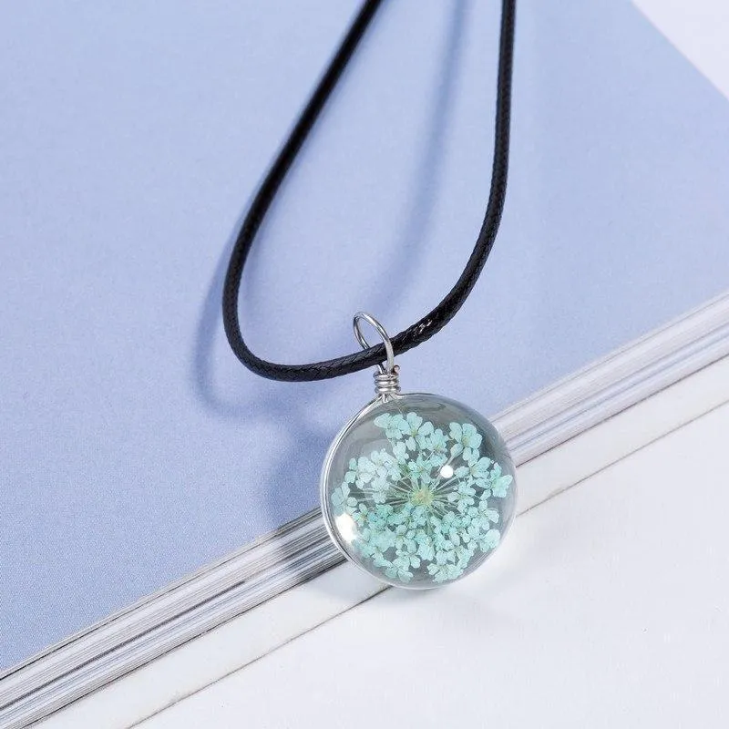 Flower Necklace | Leather Necklace