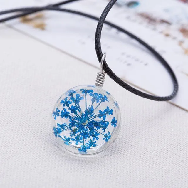 Flower Necklace | Leather Necklace