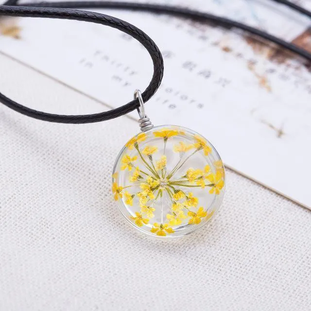 Flower Necklace | Leather Necklace