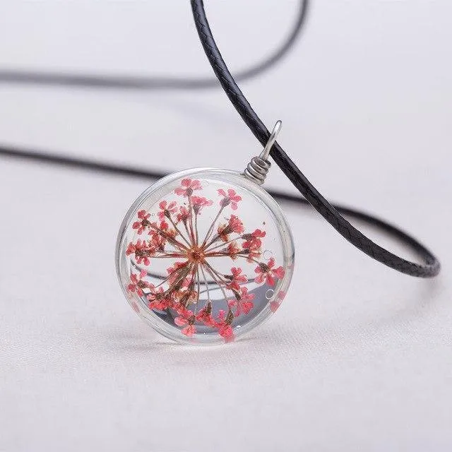 Flower Necklace | Leather Necklace