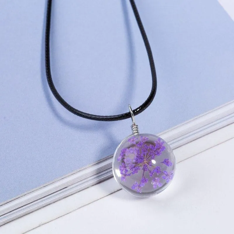 Flower Necklace | Leather Necklace