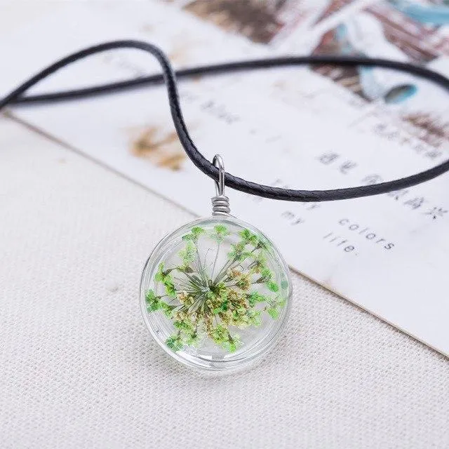Flower Necklace | Leather Necklace