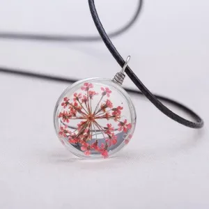 Flower Necklace | Leather Necklace