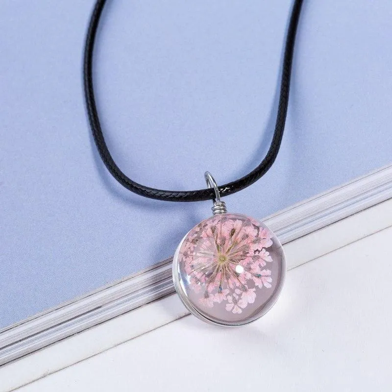 Flower Necklace | Leather Necklace