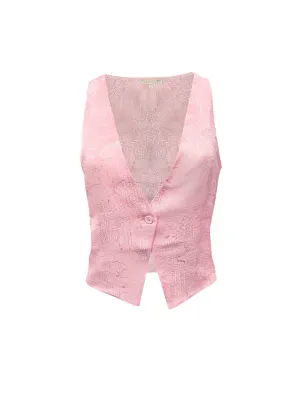 Forte Cropped Vest Soft Pink