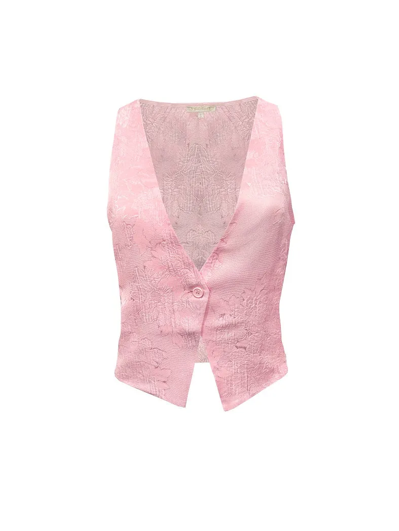 Forte Cropped Vest Soft Pink