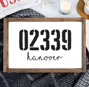 FOV Personalized Town & Zip Code Wooden Serving Tray