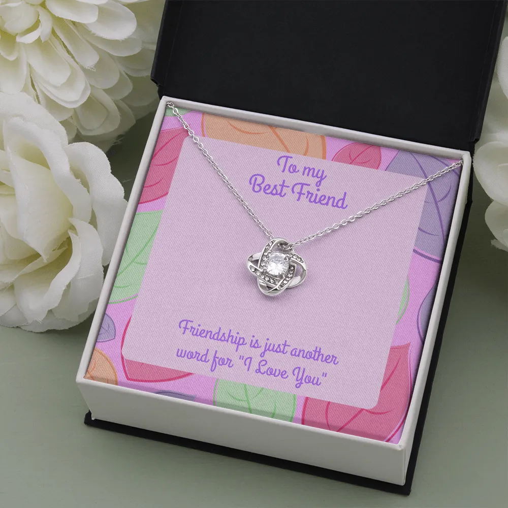 Friendship Means I Love You Love Knot Necklace