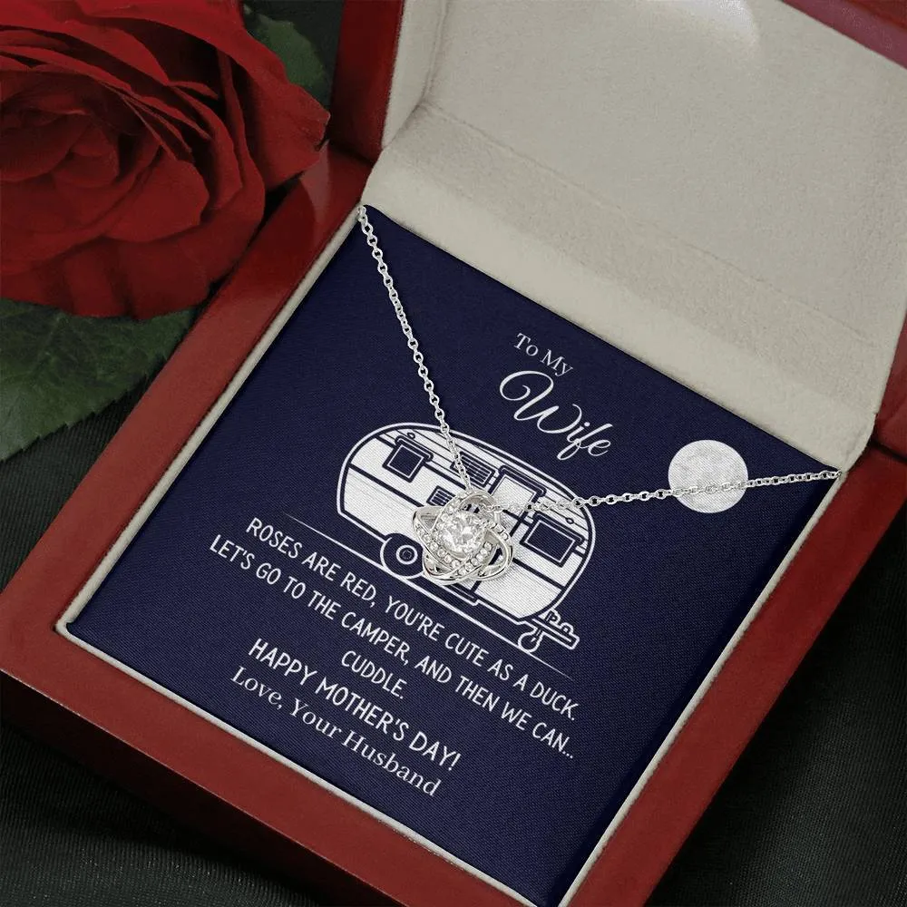 Funny "To My Wife - Let's Go To The Camper" Mother's Day Necklace