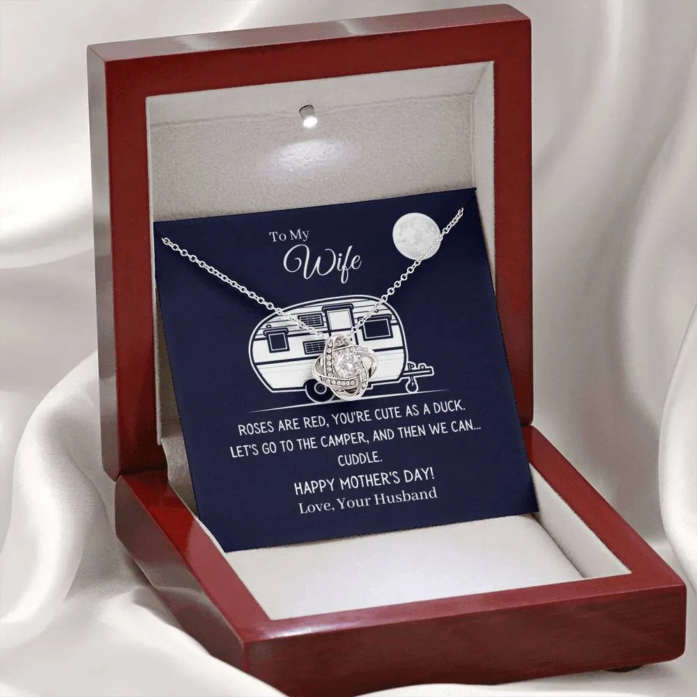 Funny "To My Wife - Let's Go To The Camper" Mother's Day Necklace