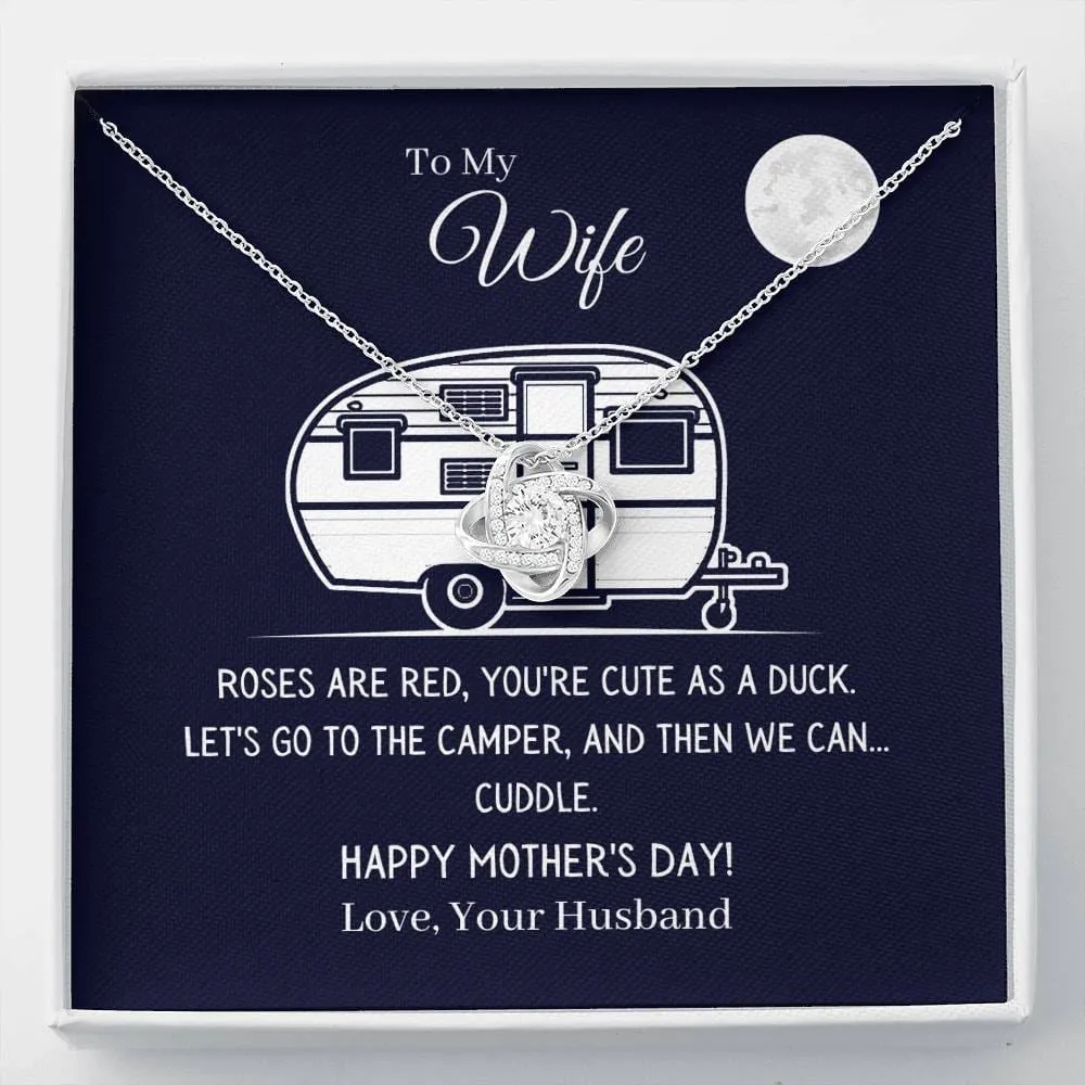 Funny "To My Wife - Let's Go To The Camper" Mother's Day Necklace