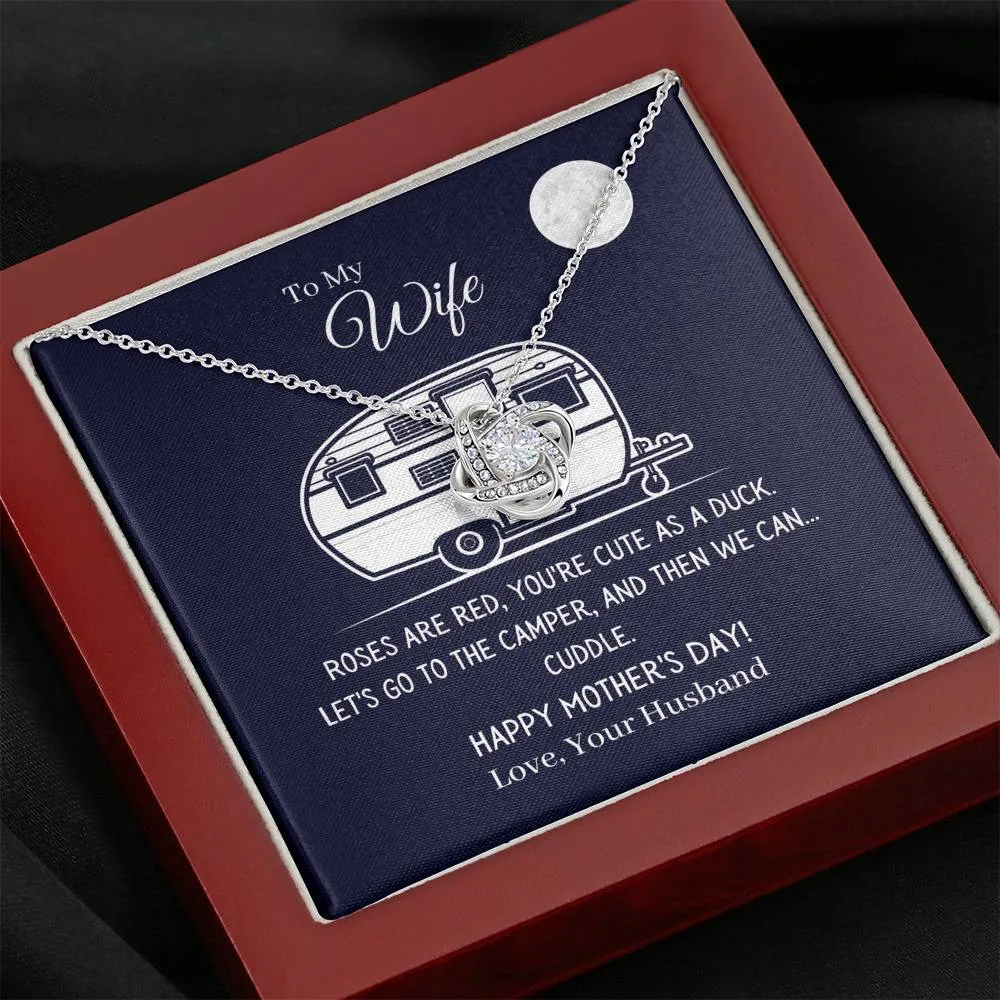 Funny "To My Wife - Let's Go To The Camper" Mother's Day Necklace