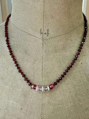 Garnet and Pavé Diamond Necklace