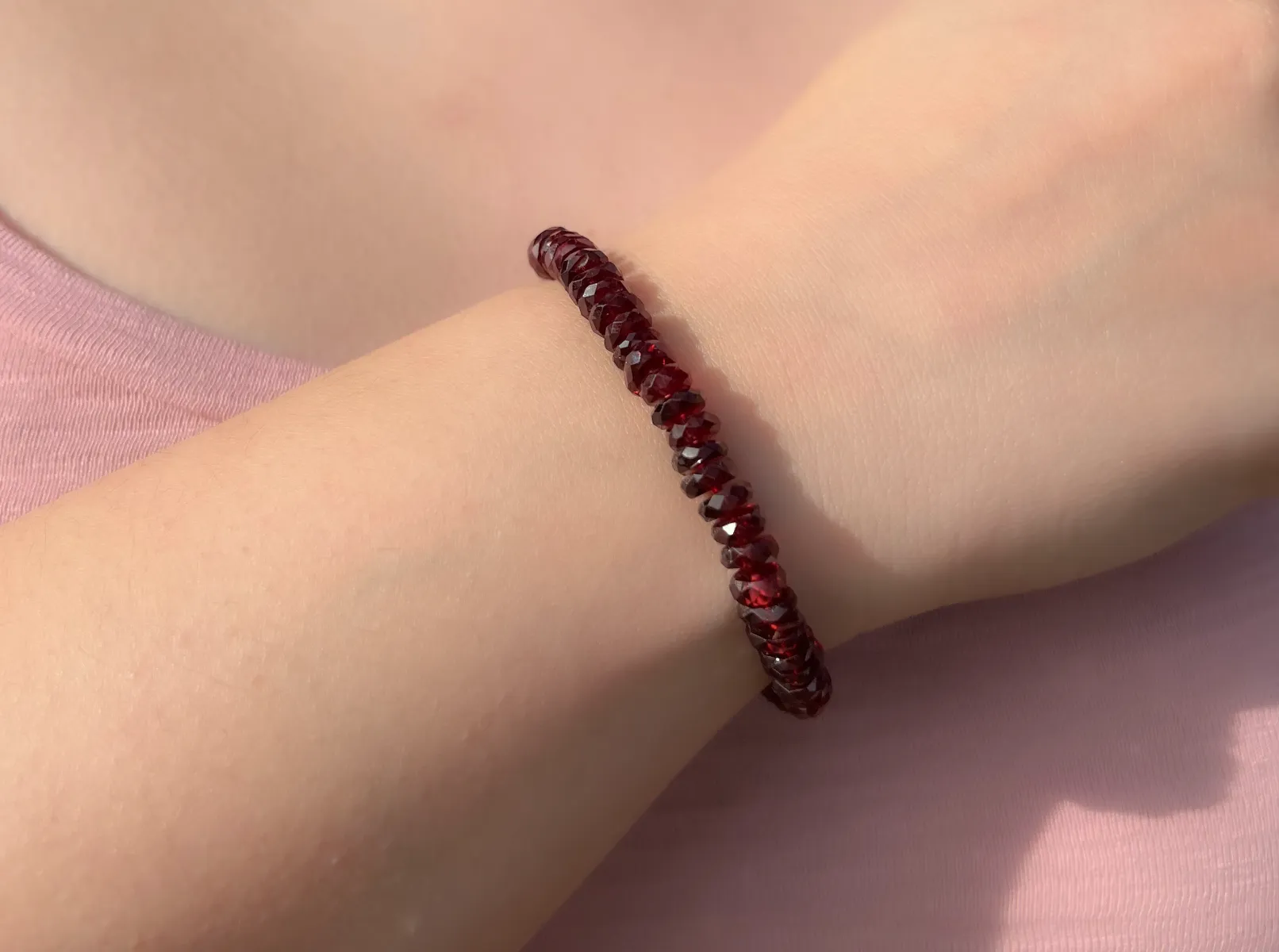 Garnet Heishi Bracelet