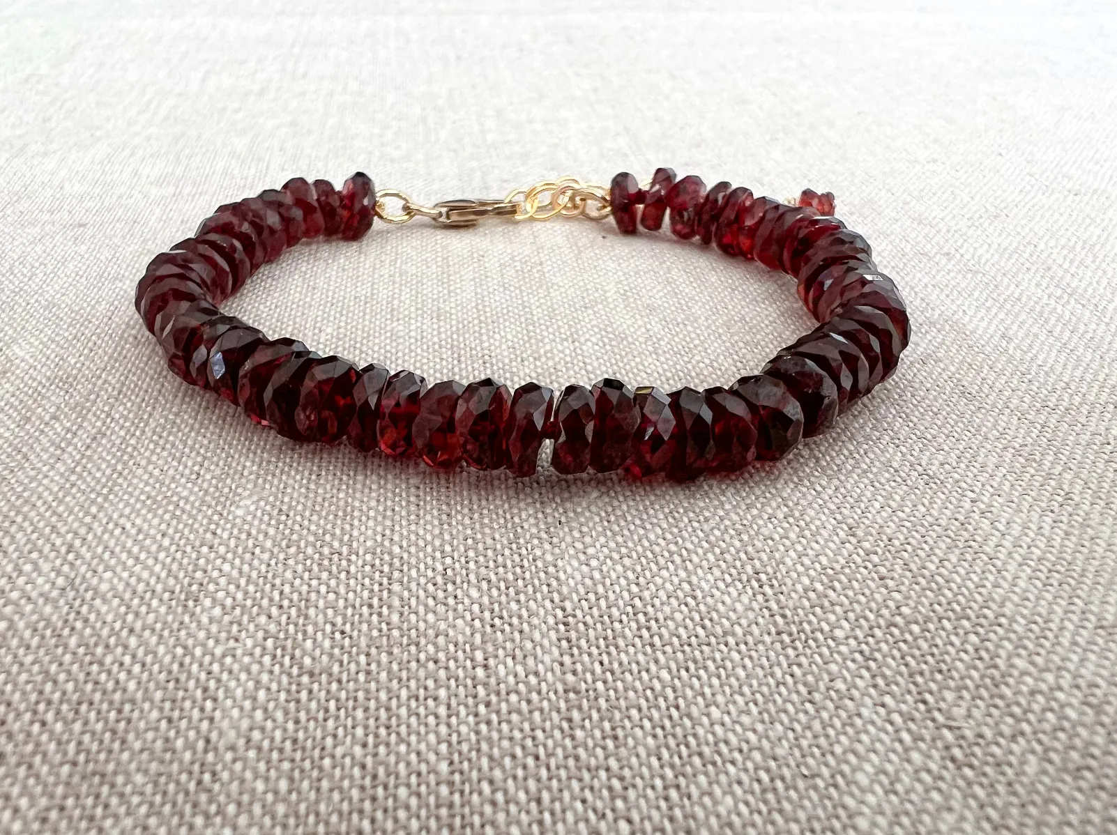 Garnet Heishi Bracelet
