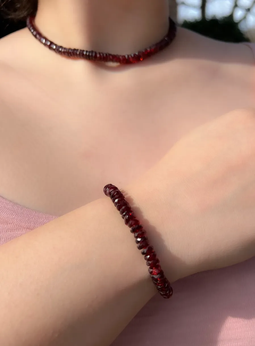 Garnet Heishi Bracelet