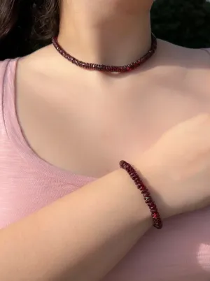 Garnet Heishi Bracelet