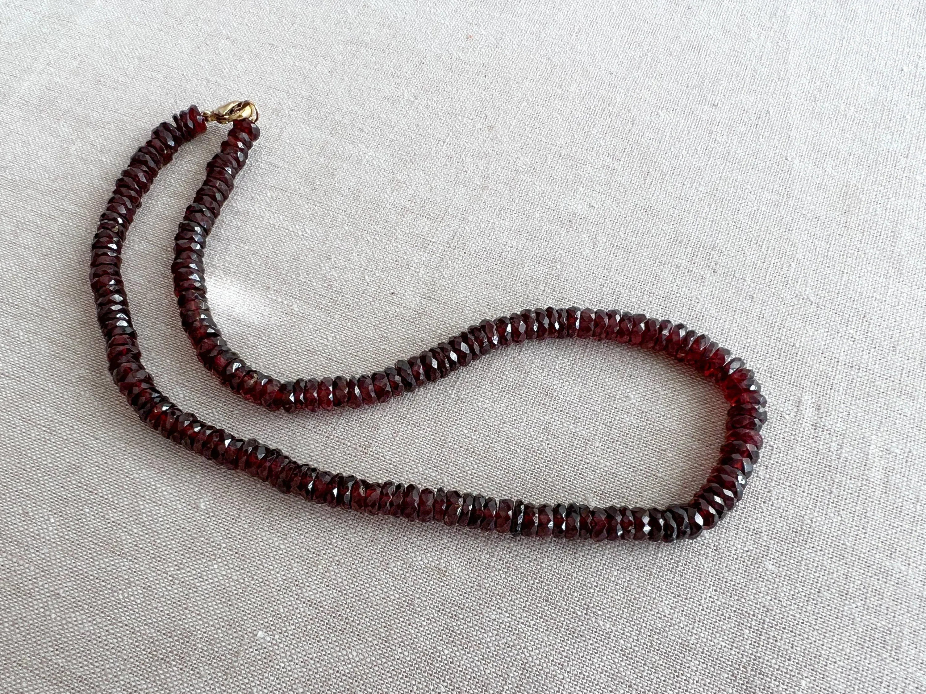 Garnet Heishi Necklace, Gemstone Choker Necklace, January Birthstone, Boho, Classic Style, Gift for Her, Handmade, Winter Jewelry, Mom Gift
