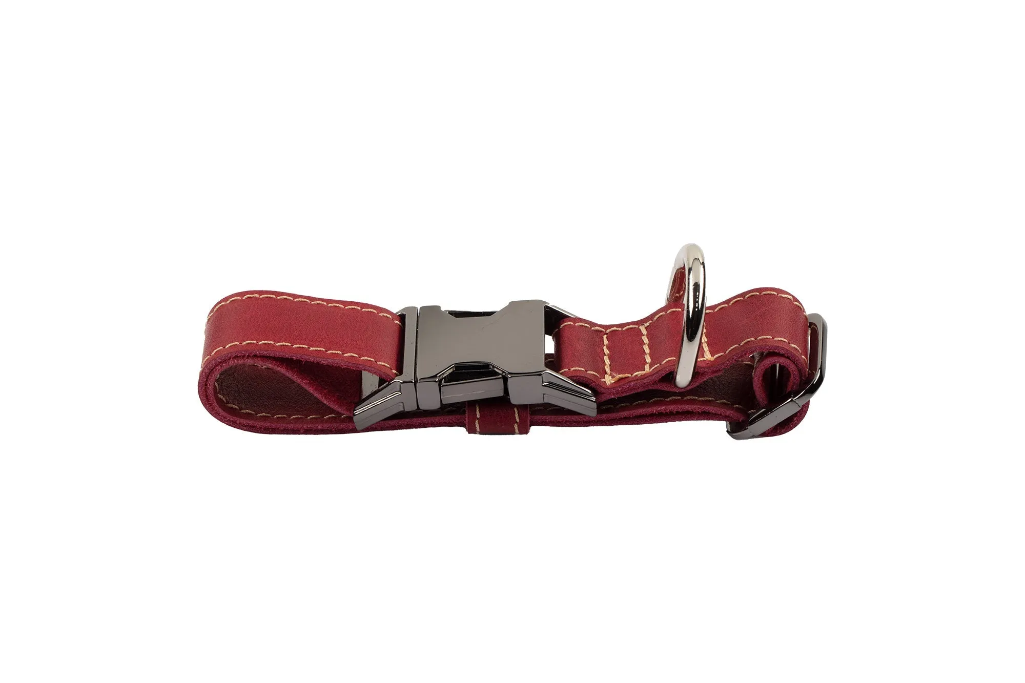 Genuine Leather Adjustable Strong Dog Collar
