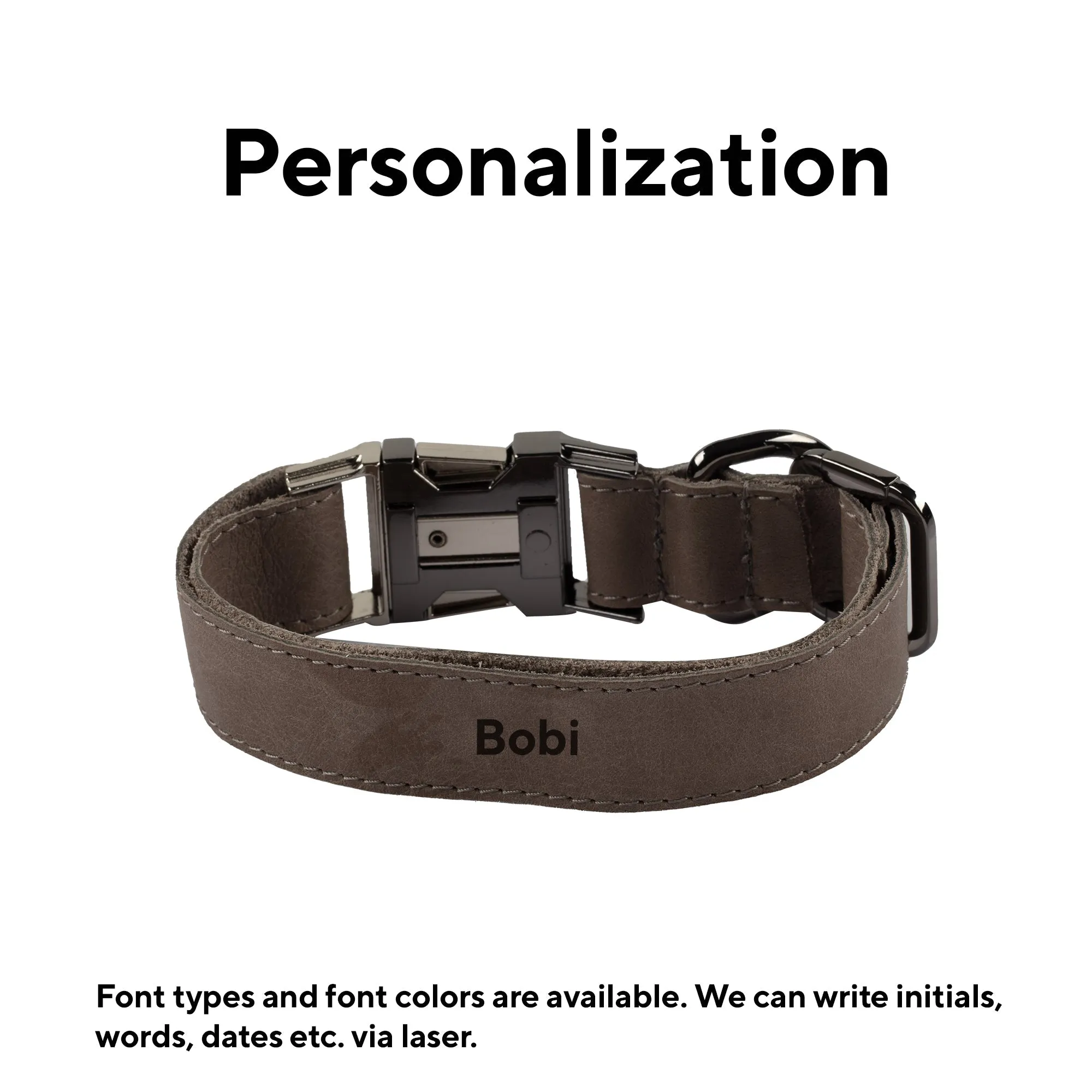 Genuine Leather Adjustable Strong Dog Collar