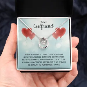 Girlfriend Lucky In Love Necklace-Your beautiful smile