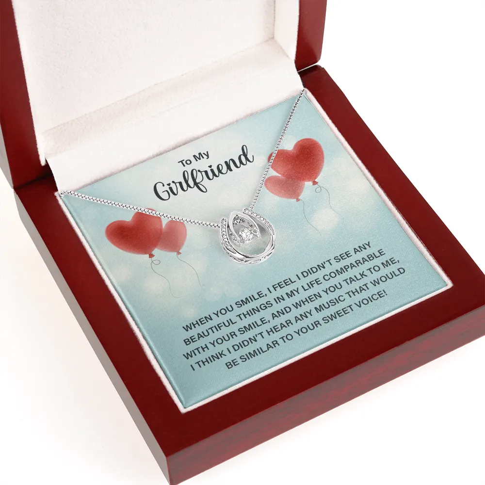 Girlfriend Lucky In Love Necklace-Your beautiful smile