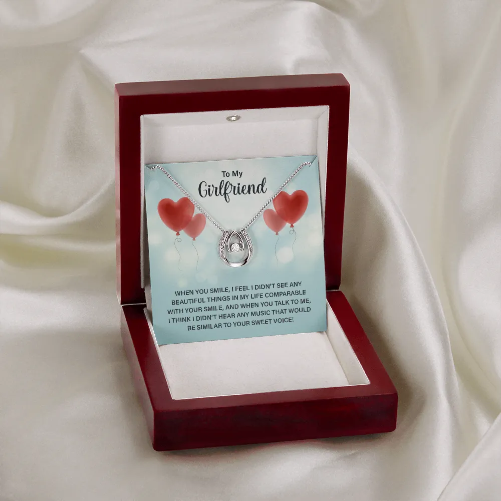 Girlfriend Lucky In Love Necklace-Your beautiful smile