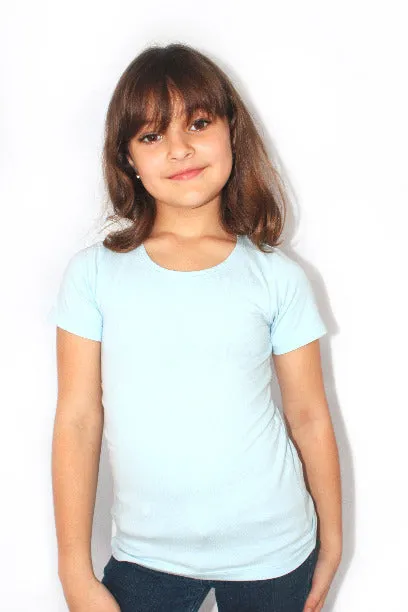 Girls Cloud White Soft Essential Knit Organic Cotton Stretch Tee