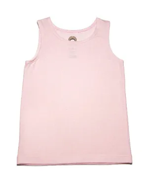Girls Light Pink Soft Organic Cotton Knit Essential Tank Top