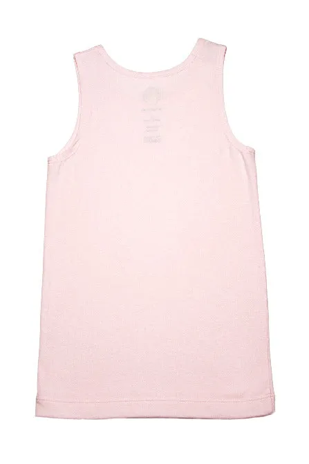 Girls Light Pink Soft Organic Cotton Knit Essential Tank Top