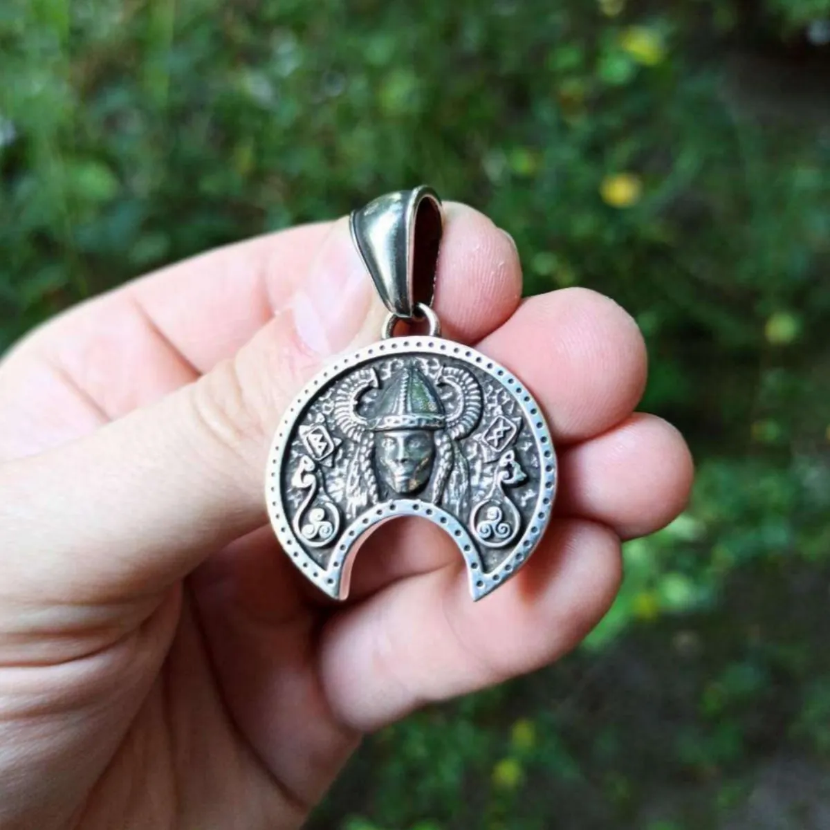 Goddesse Freya silver pendant