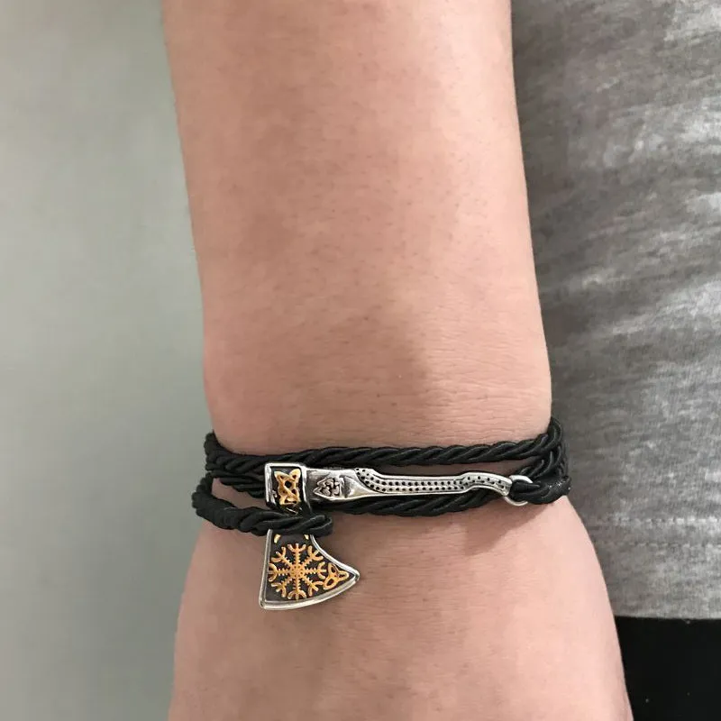 Gold Helm Axe Bracelet