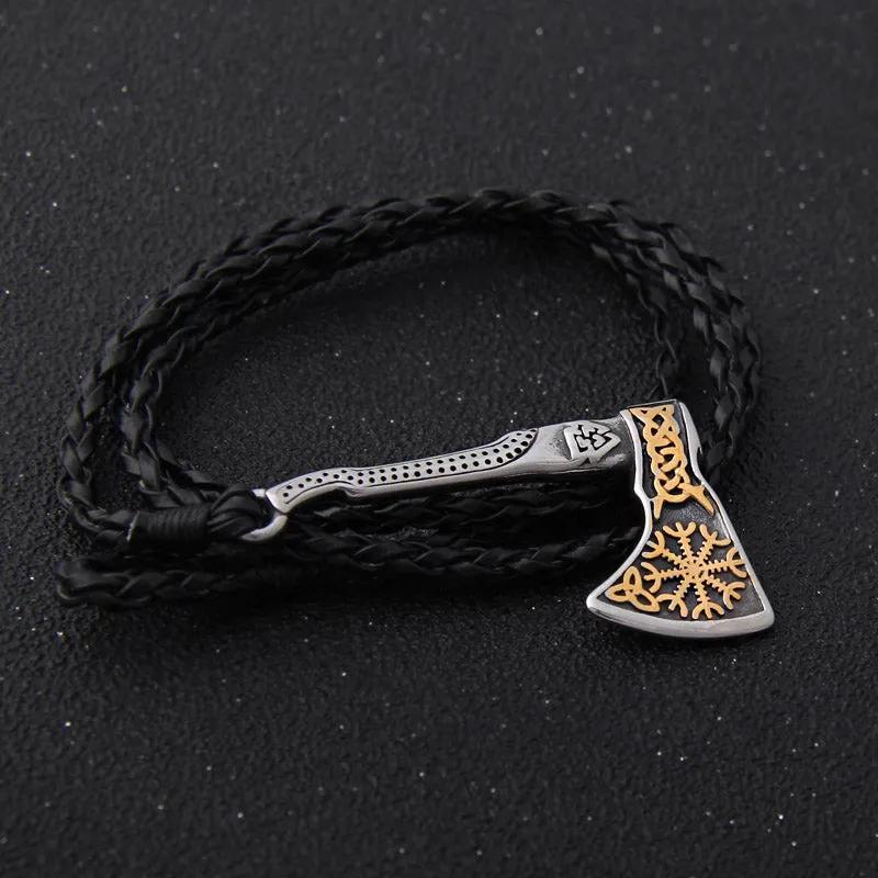 Gold Helm Axe Bracelet