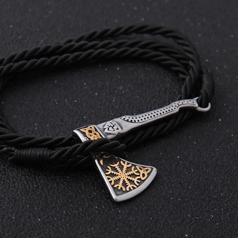 Gold Helm Axe Bracelet